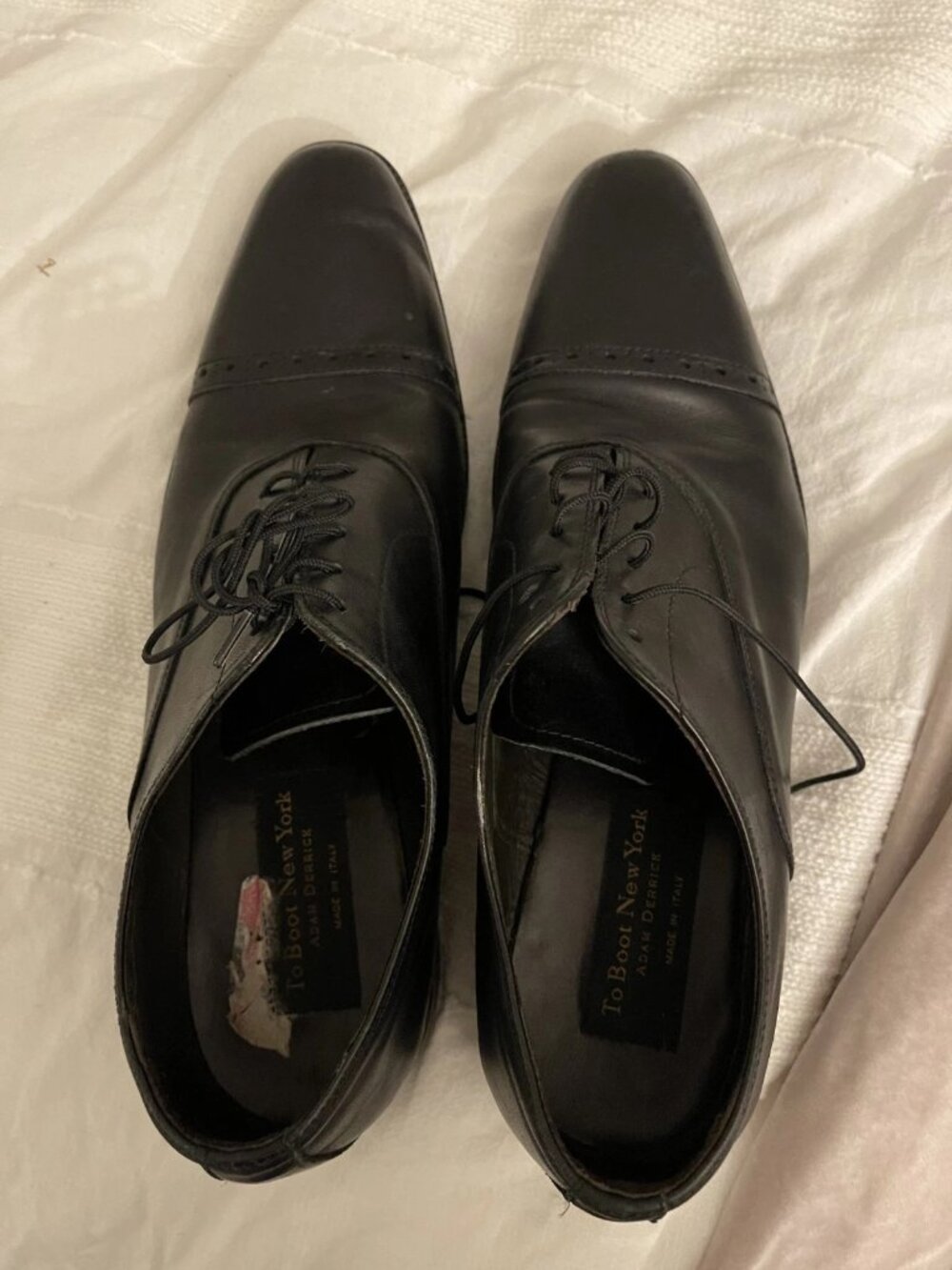 To Boot New York Adam Derrick Mens Black Leather Cap Toe Oxford Shoes Size 11
